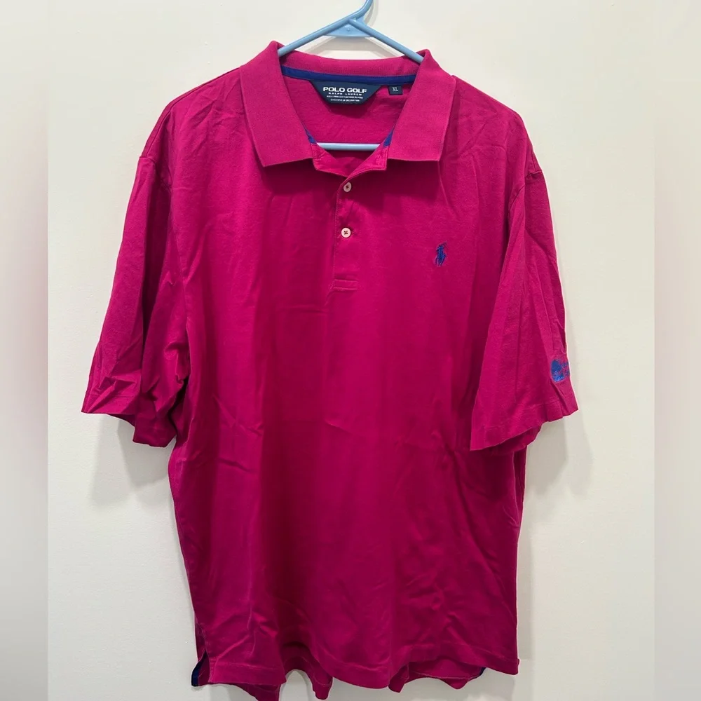 RLX Ralph Lauren Polo Shirt XL Magenta Golf Short Sleeve Sycamore Hills Pima 90s